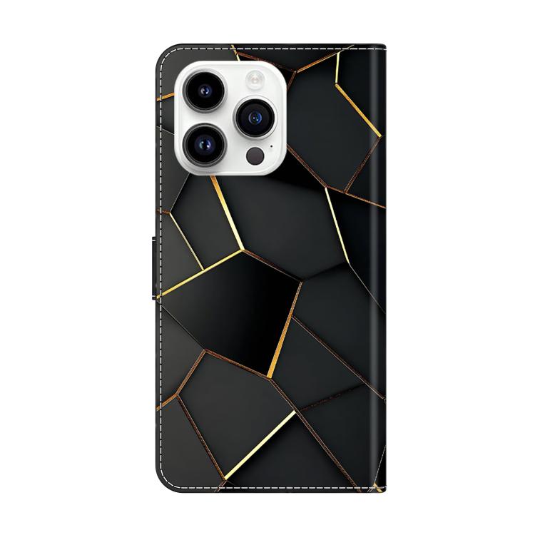 For iPhone 16 Pro Max Crystal-Like Painted Vegan Leather Phone Case