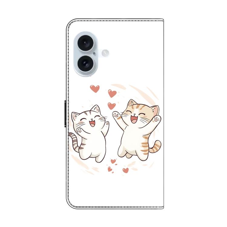 For iPhone 16 Crystal-Like Painted Vegan Leather Phone Case