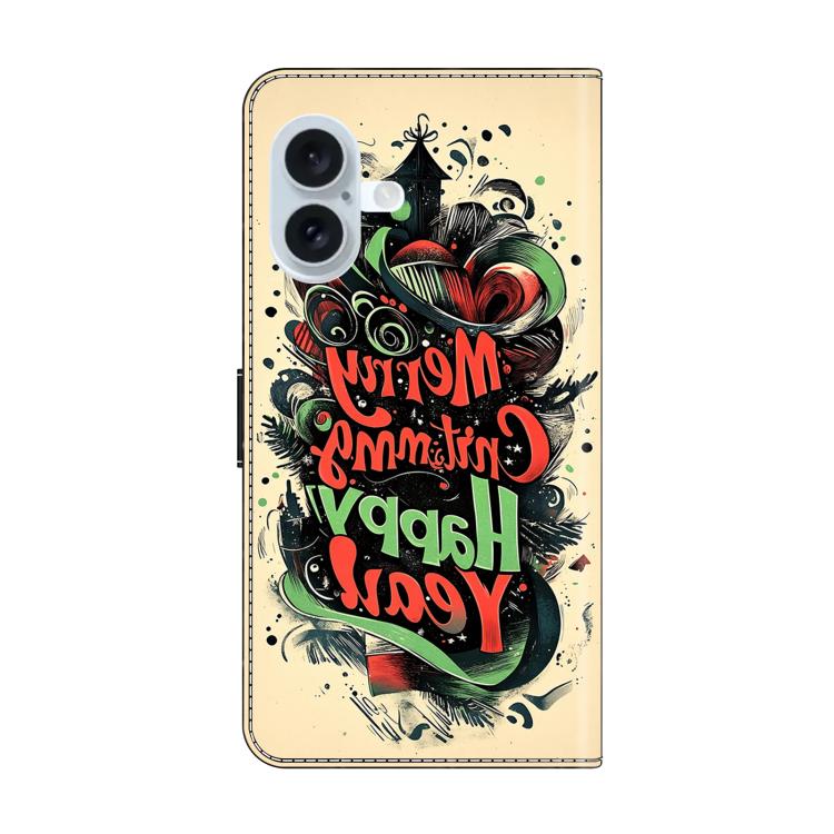 For iPhone 16 Crystal-Like Painted Vegan Leather Phone Case