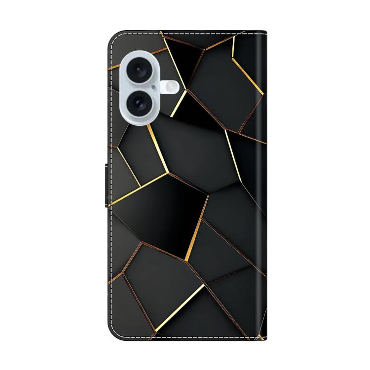 For iPhone 16 Crystal-Like Painted Vegan Leather Phone Case