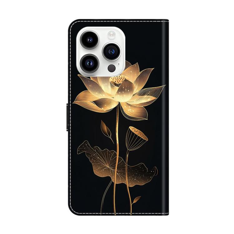 For iPhone 15 Pro Max Crystal-Like Painted Vegan Leather Phone Case