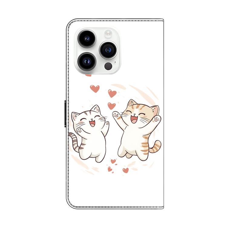 For iPhone 15 Pro Max Crystal-Like Painted Vegan Leather Phone Case