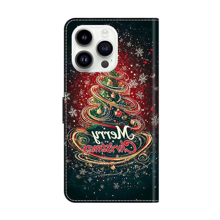 For iPhone 15 Pro Max Crystal-Like Painted Vegan Leather Phone Case