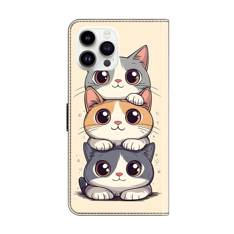 For iPhone 15 Pro Crystal-Like Painted Vegan Leather Phone Case