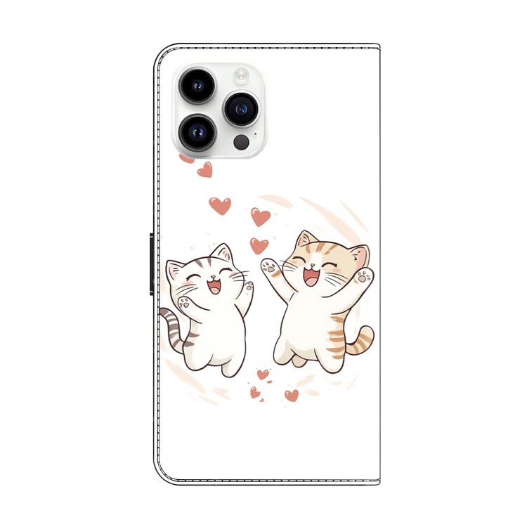 For iPhone 15 Pro Crystal-Like Painted Vegan Leather Phone Case