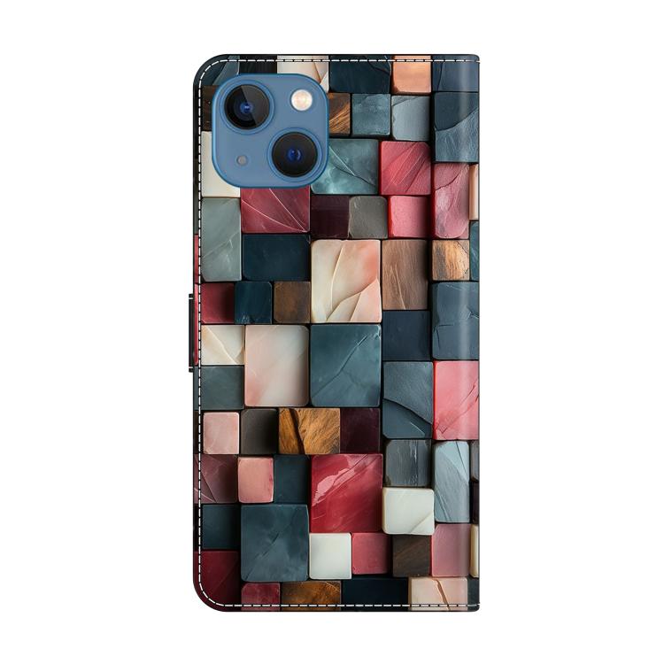 For iPhone 14 / 13 Crystal-Like Painted Vegan Leather Phone Case