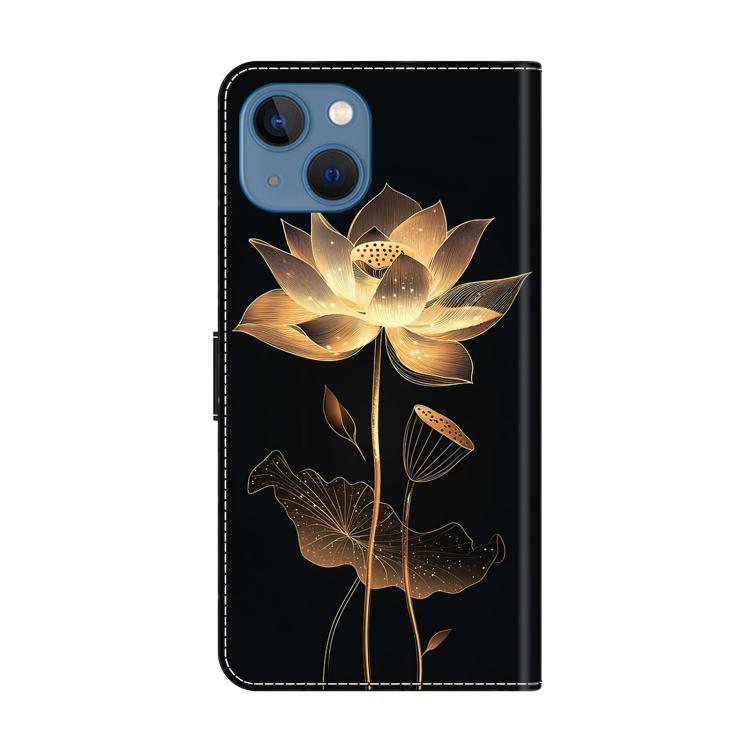 For iPhone 14 / 13 Crystal-Like Painted Vegan Leather Phone Case