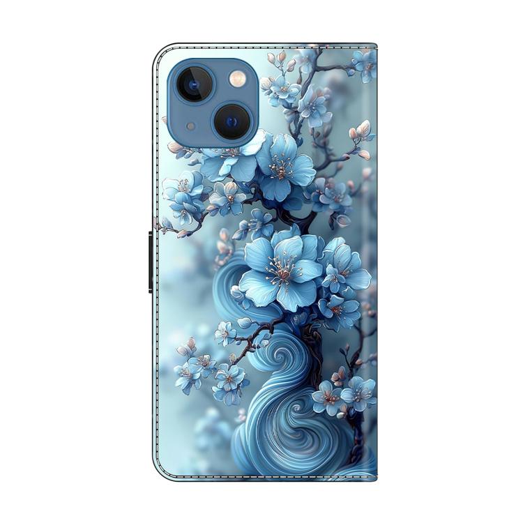 For iPhone 14 / 13 Crystal-Like Painted Vegan Leather Phone Case