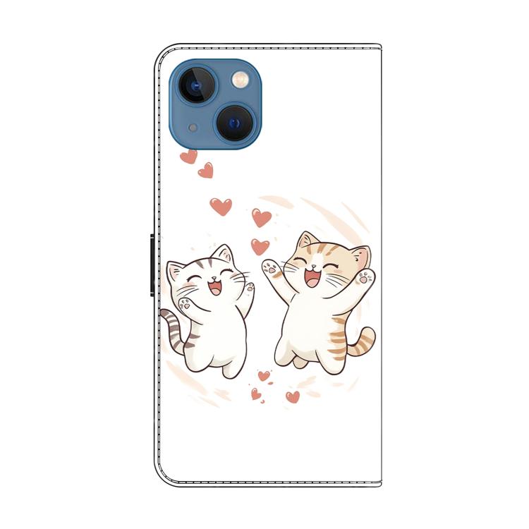 For iPhone 14 / 13 Crystal-Like Painted Vegan Leather Phone Case