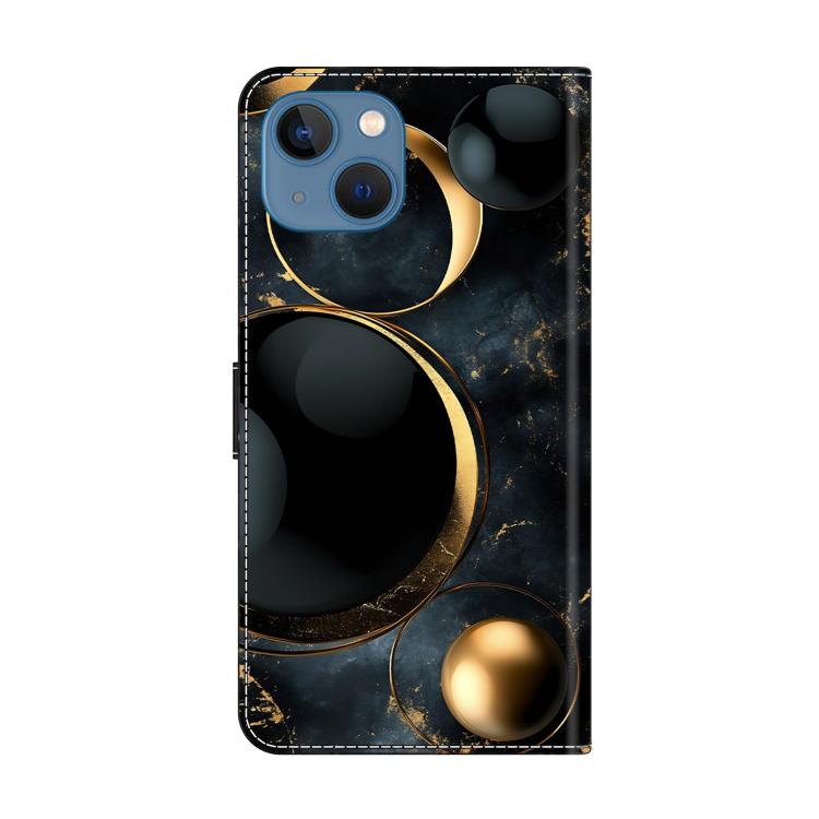 For iPhone 14 / 13 Crystal-Like Painted Vegan Leather Phone Case