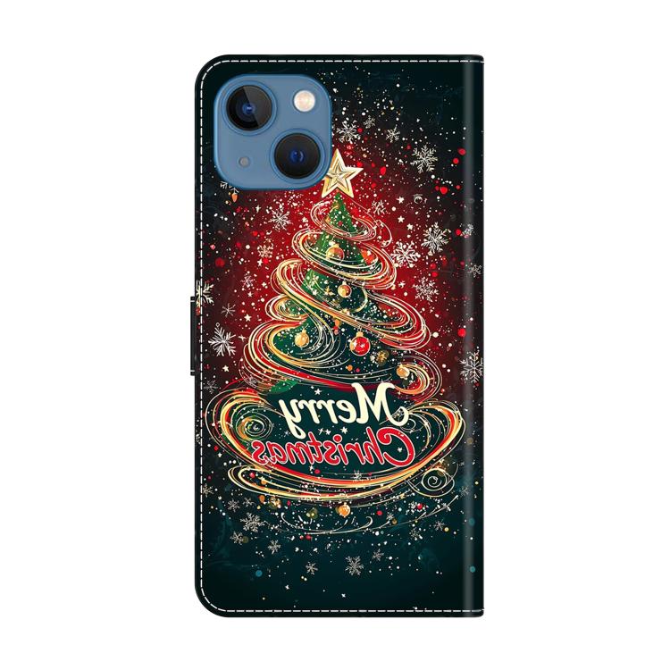 For iPhone 14 / 13 Crystal-Like Painted Vegan Leather Phone Case