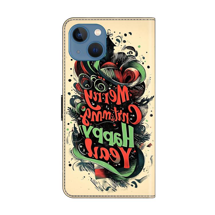 For iPhone 14 / 13 Crystal-Like Painted Vegan Leather Phone Case