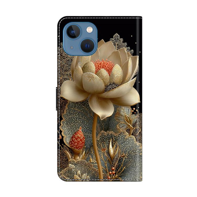 For iPhone 14 / 13 Crystal-Like Painted Vegan Leather Phone Case