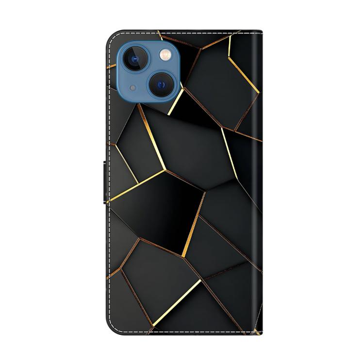 For iPhone 14 / 13 Crystal-Like Painted Vegan Leather Phone Case