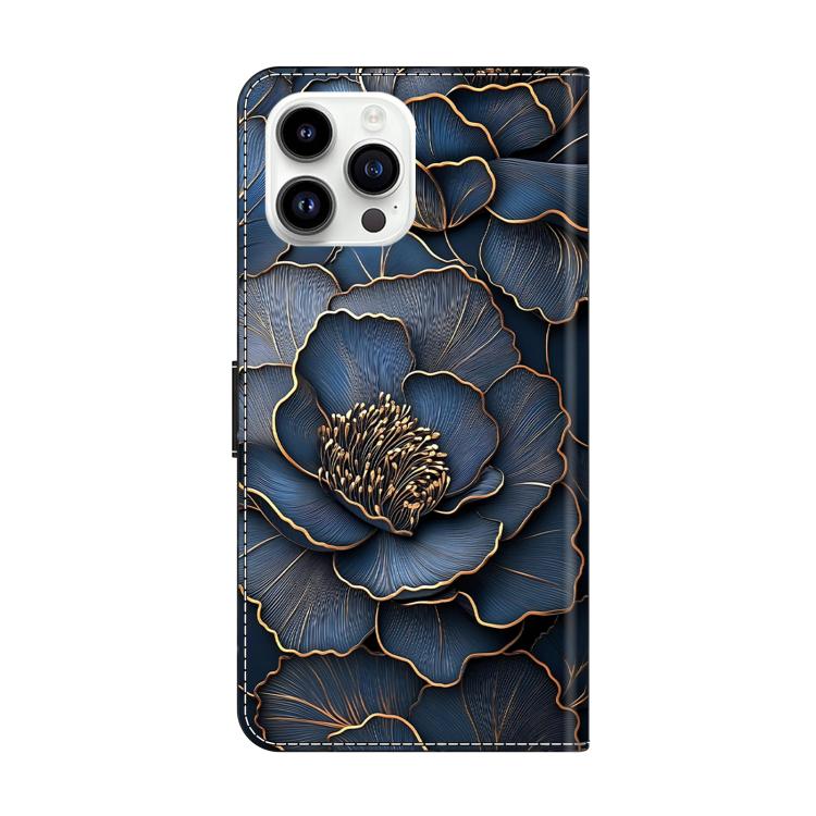 For iPhone 14 Pro Crystal-Like Painted Vegan Leather Phone Case