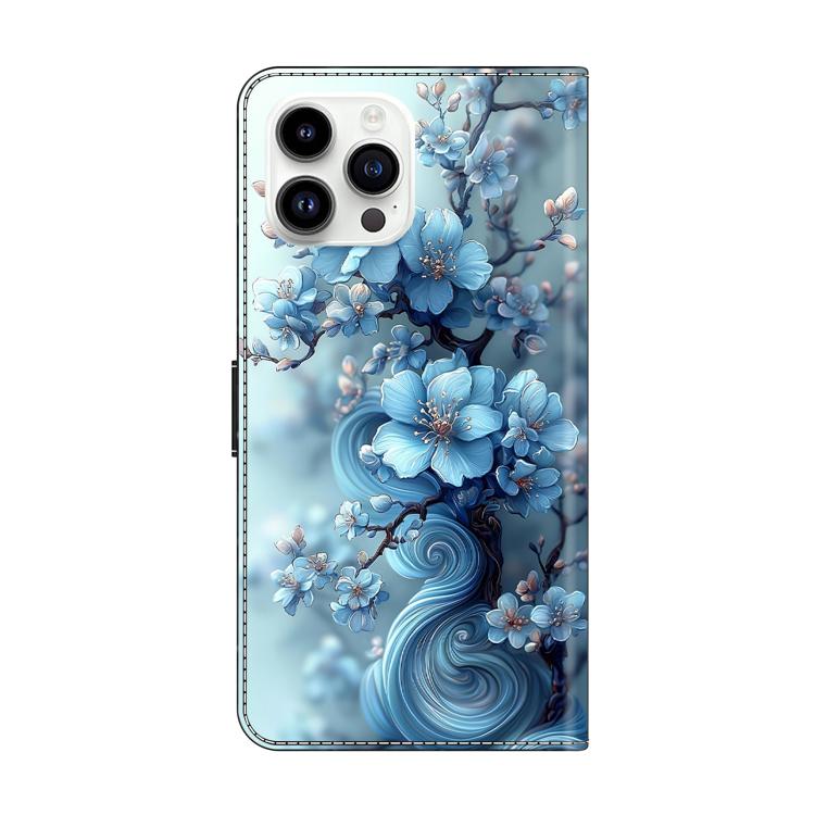 For iPhone 14 Pro Crystal-Like Painted Vegan Leather Phone Case