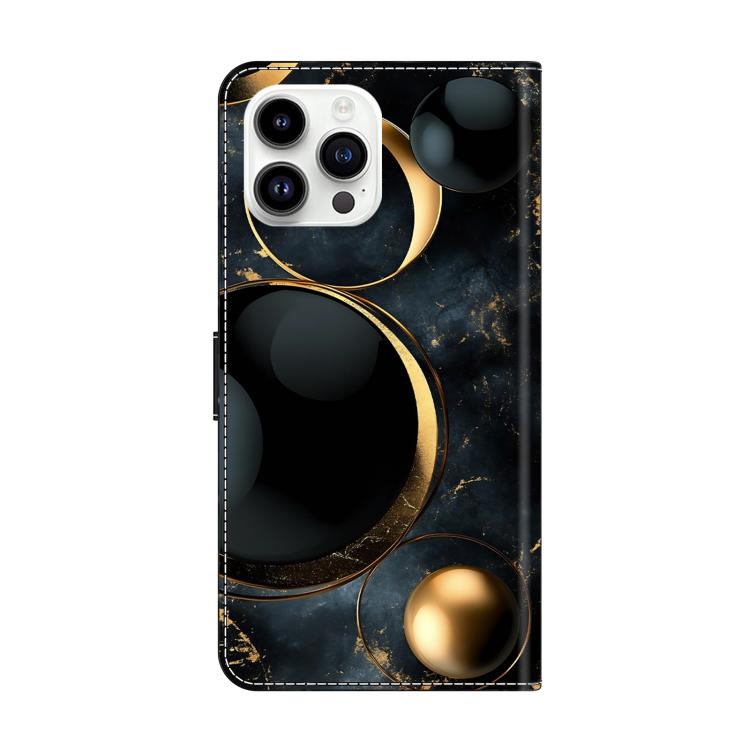 For iPhone 14 Pro Crystal-Like Painted Vegan Leather Phone Case