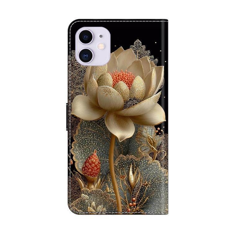 For iPhone 11 Crystal-Like Painted Vegan Leather Phone Case