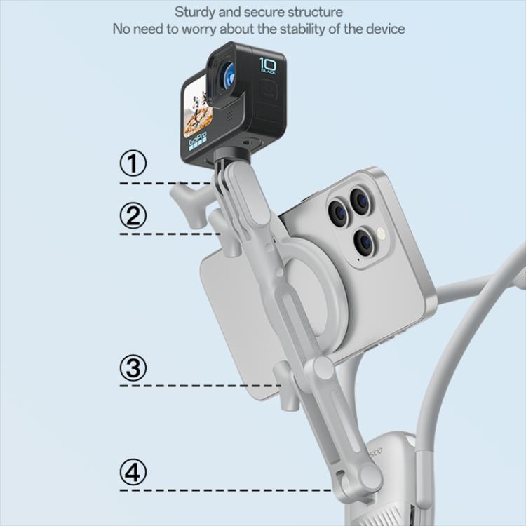 Yesido C332 Multifunctional Magnetic Neck Hanger Shooting Holder - White
