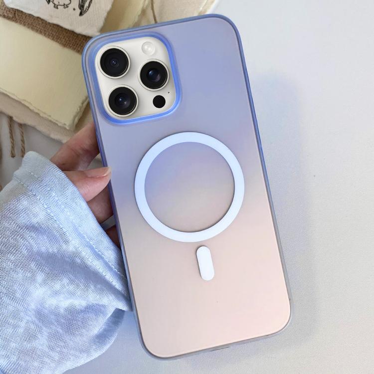 For iPhone 15 Pro Max Frosted Gradient TPU Magnetic Phone Case