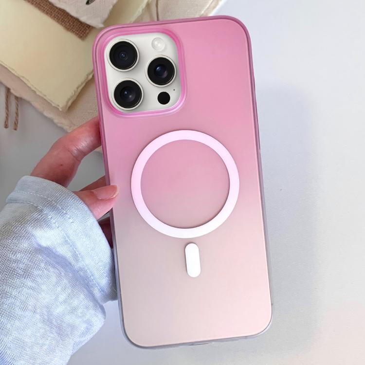 For iPhone 15 Pro Max Frosted Gradient TPU Magnetic Phone Case
