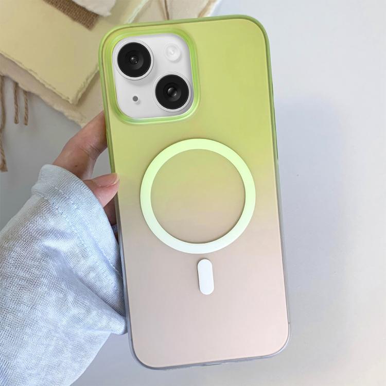For iPhone 15 Frosted Gradient TPU Magnetic Phone Case