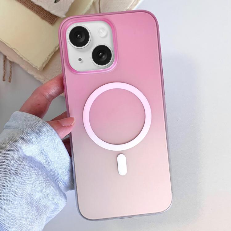 For iPhone 15 Frosted Gradient TPU Magnetic Phone Case