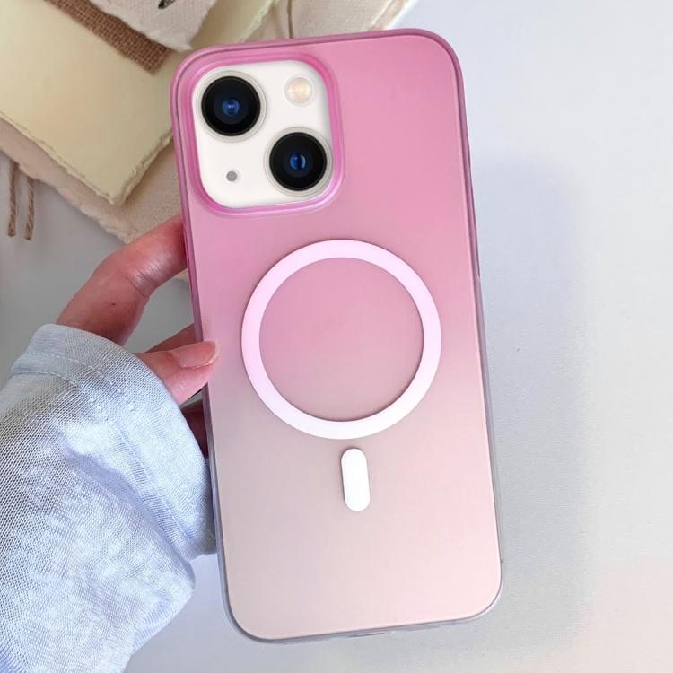 For iPhone 14 Frosted Gradient TPU Magnetic Phone Case