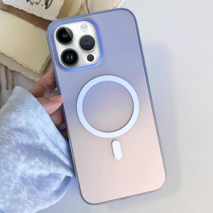 For iPhone 13 Pro Max Frosted Gradient TPU Magnetic Phone Case