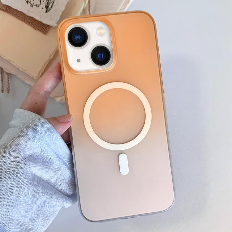 For iPhone 13 Frosted Gradient TPU Magnetic Phone Case