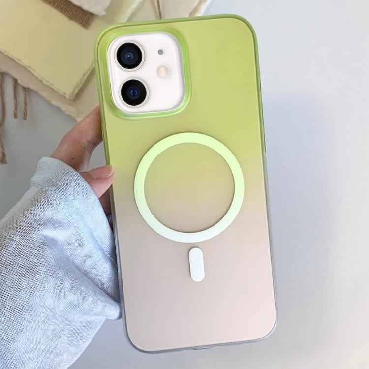 For iPhone 12 Frosted Gradient TPU Magnetic Phone Case