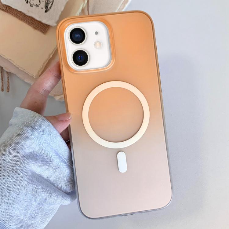 For iPhone 12 Frosted Gradient TPU Magnetic Phone Case