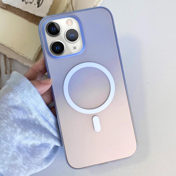 For iPhone 11 Pro Max Frosted Gradient TPU Magnetic Phone Case