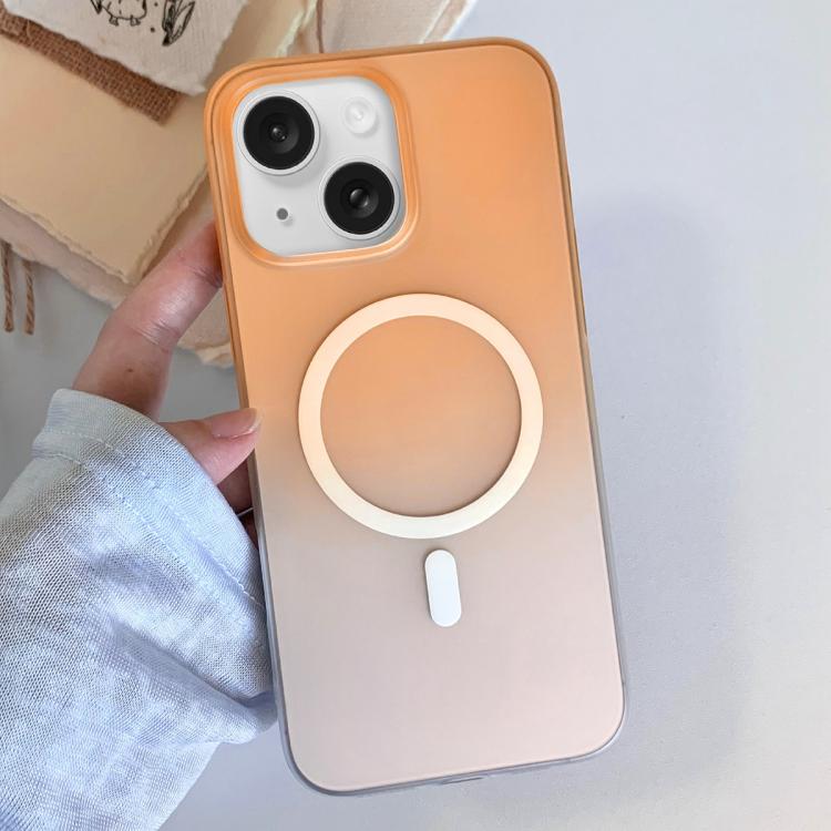 For iPhone 15 Plus Frosted Gradient TPU Magnetic Phone Case
