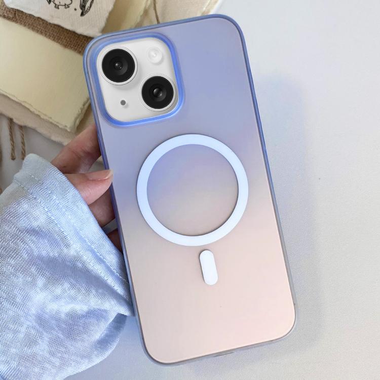 For iPhone 15 Plus Frosted Gradient TPU Magnetic Phone Case
