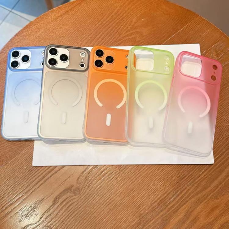 For iPhone 12 Frosted Gradient TPU Magnetic Phone Case