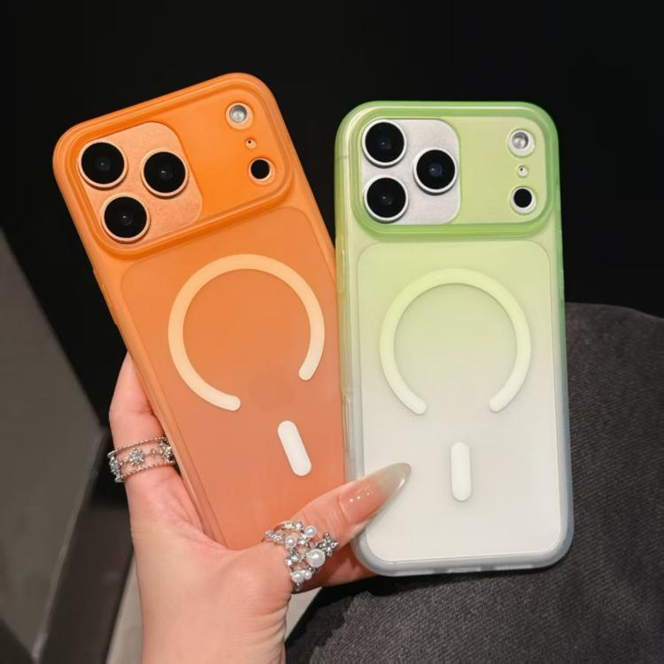 For iPhone 15 Frosted Gradient TPU Magnetic Phone Case