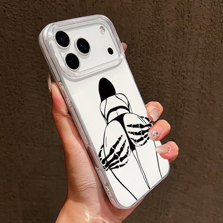 For iPhone 17e / 16e Transparent Frame IMD Cream Phone Case