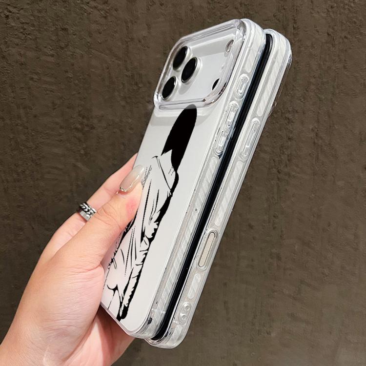 For iPhone 15 Plus Transparent Frame IMD Cream Phone Case