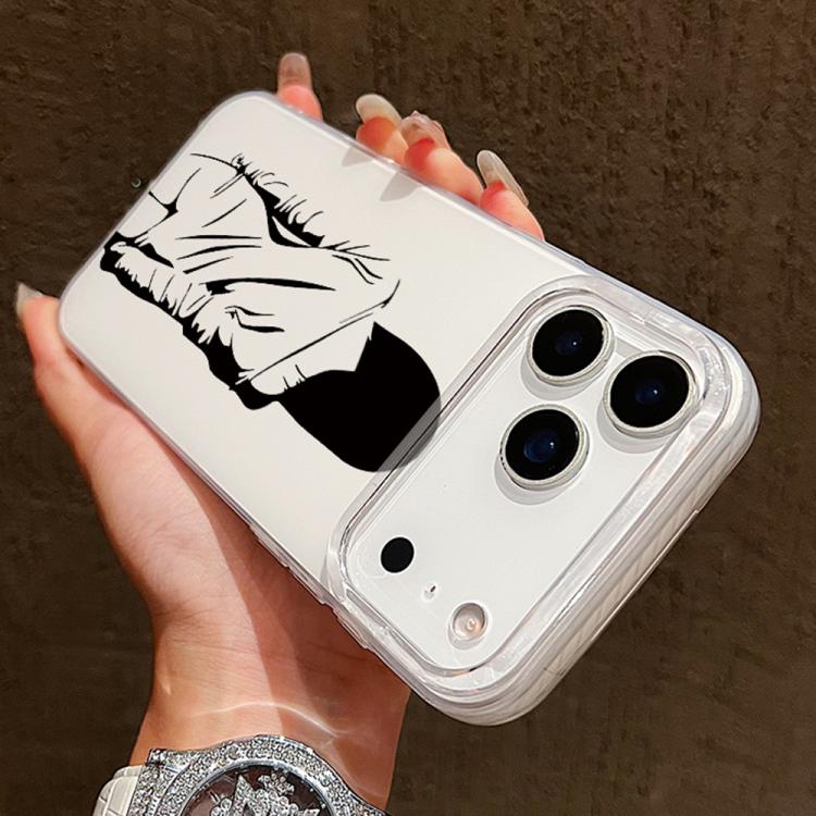 For iPhone 14 Pro Transparent Frame IMD Cream Phone Case