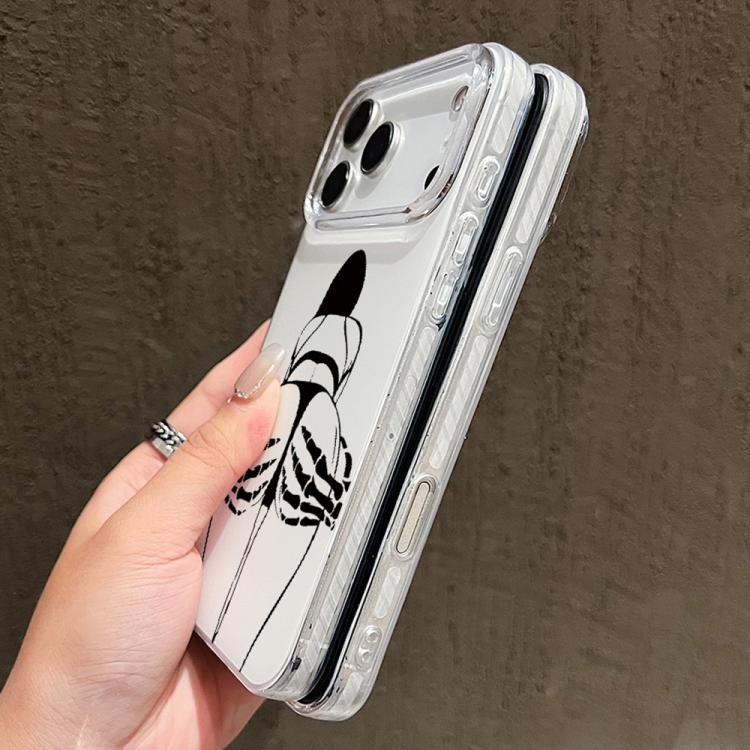 For iPhone 14 Plus Transparent Frame IMD Cream Phone Case