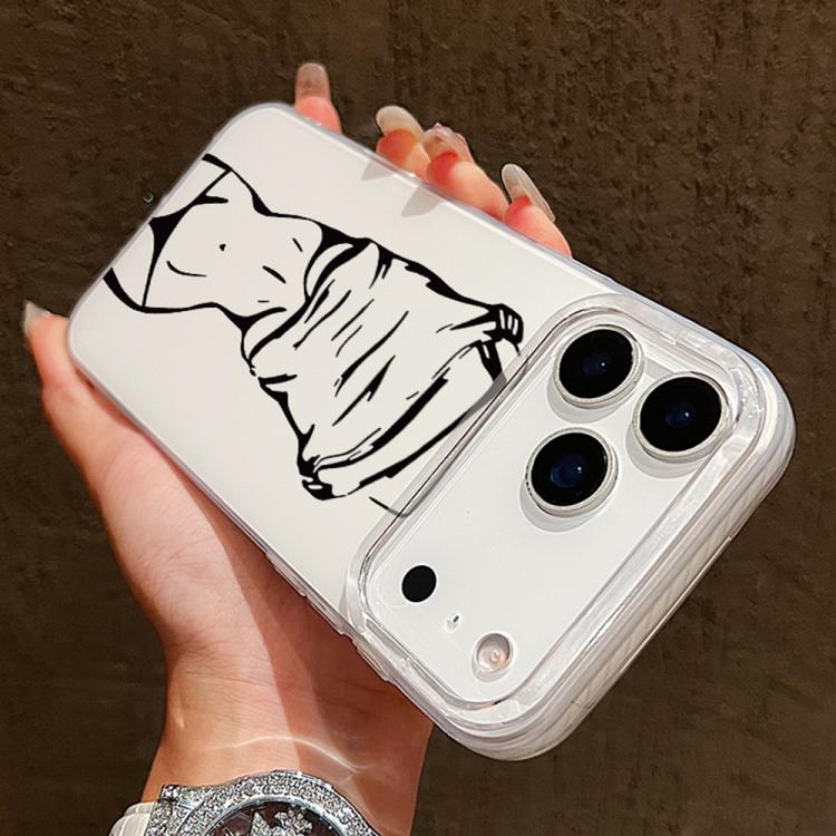For iPhone 13 Pro Max Transparent Frame IMD Cream Phone Case