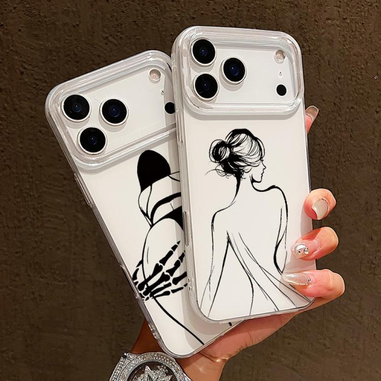 For iPhone 12 Pro Transparent Frame IMD Cream Phone Case