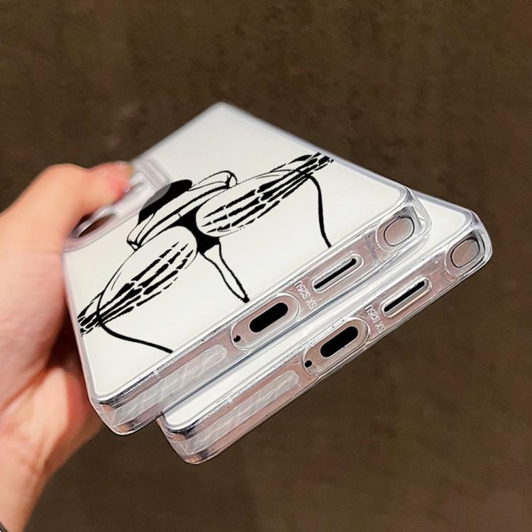 For iPhone 11 Pro Transparent Frame IMD Cream Phone Case