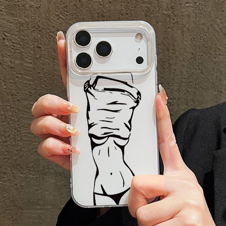 For iPhone 8 Plus / 7 Plus Transparent Frame IMD Cream Phone Case
