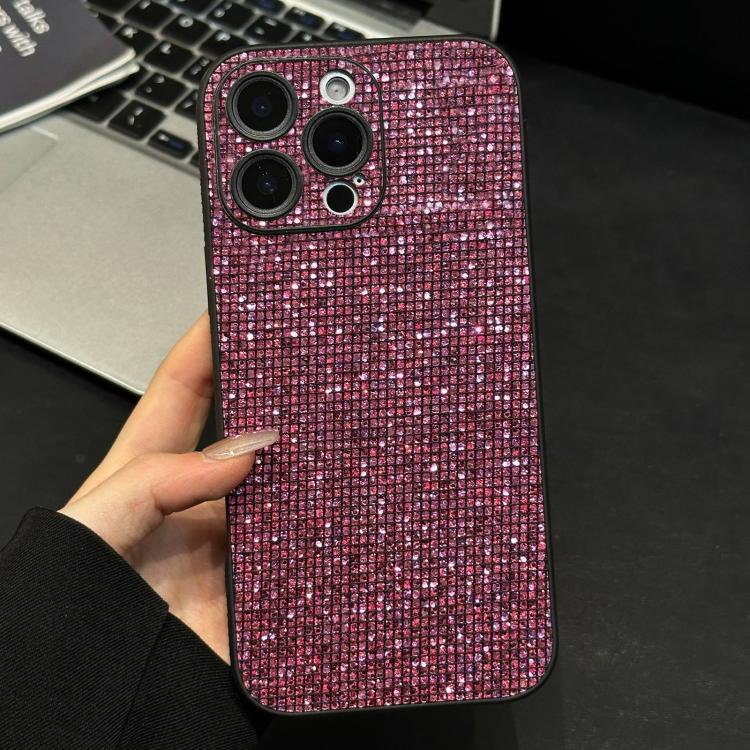 For iPhone 16 Pro Max Acrylic Rhinestone Full Coverage Phone Case