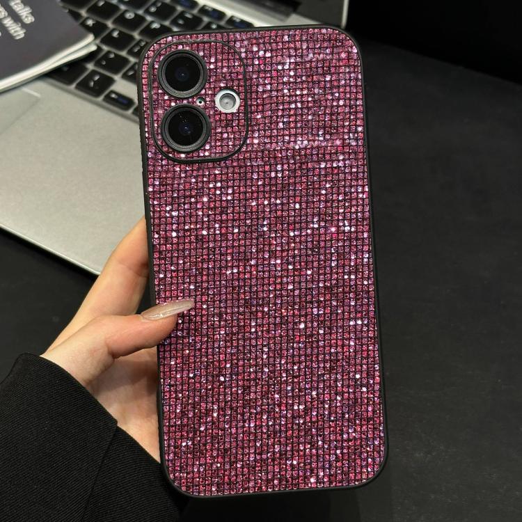 For iPhone 16 Acrylic Rhinestone Full Coverage Phone Case