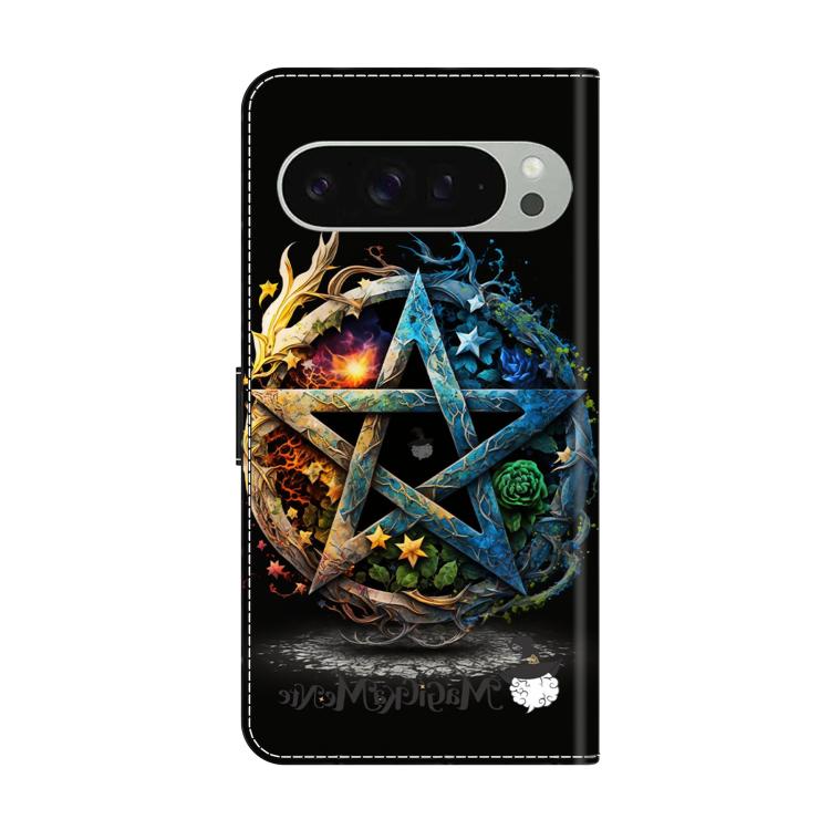 For Google Pixel 10 Pro XL Crystal-Like Painted Vegan Leather Phone Case - Pentagram
