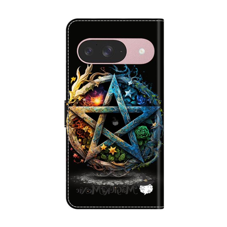 For Google Pixel 10 Crystal-Like Painted Vegan Leather Phone Case - Pentagram