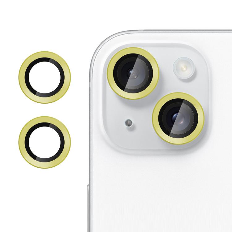 For iPhone 15 / 15 Plus Kalebol No Flicker Ultra-Thin Individual Camera Lens Tempered Glass Film